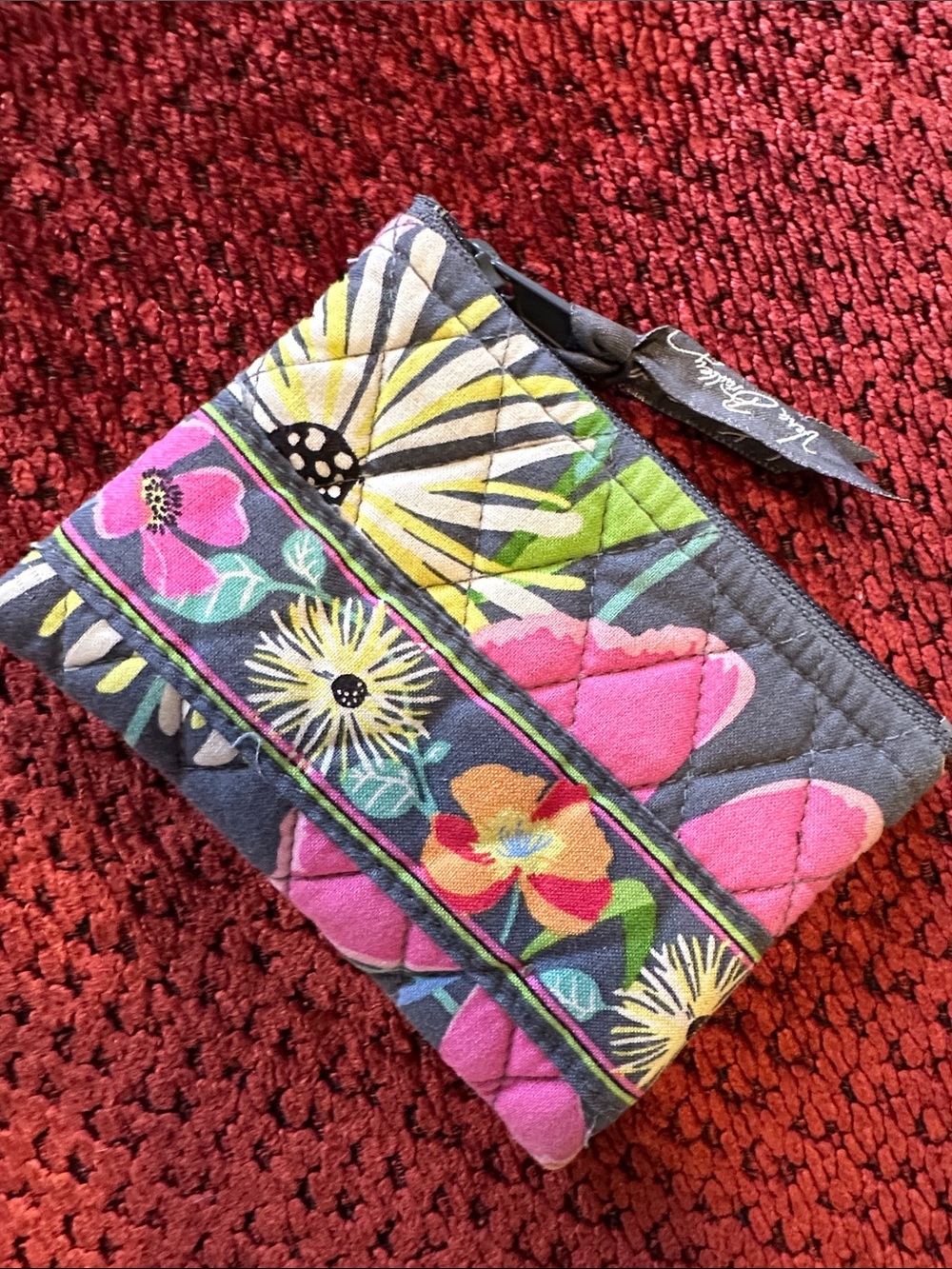 Vera Bradley Pink Floral Quilted Card & Coin Pouch